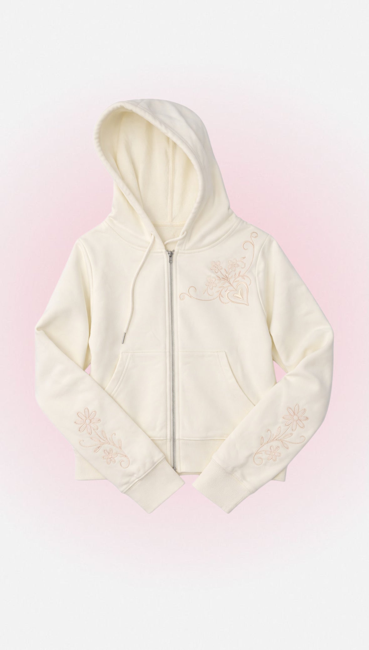"Dulce de Algodon" Cropped Zip Up