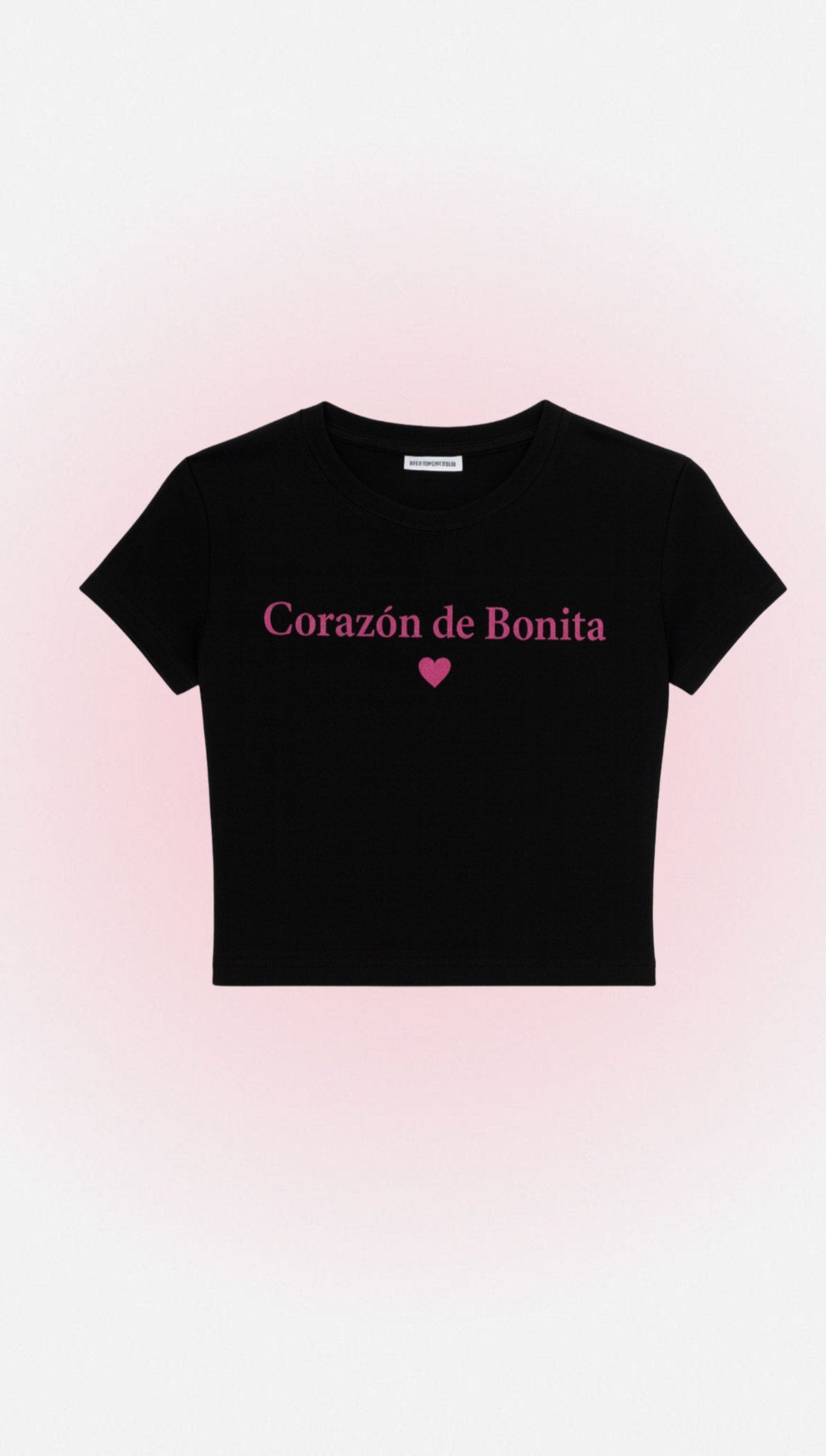 "Corazón De Bonita" Embroidered Baby Tee -Corazón Nocturno-