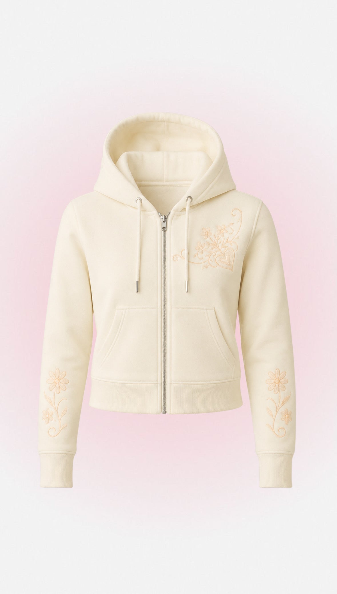 "Dulce de Algodon" Cropped Zip Up