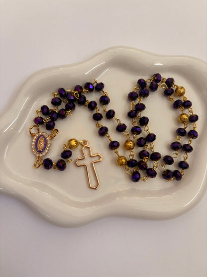 Corazón de Bonita "Violeta de Fe" Rosary