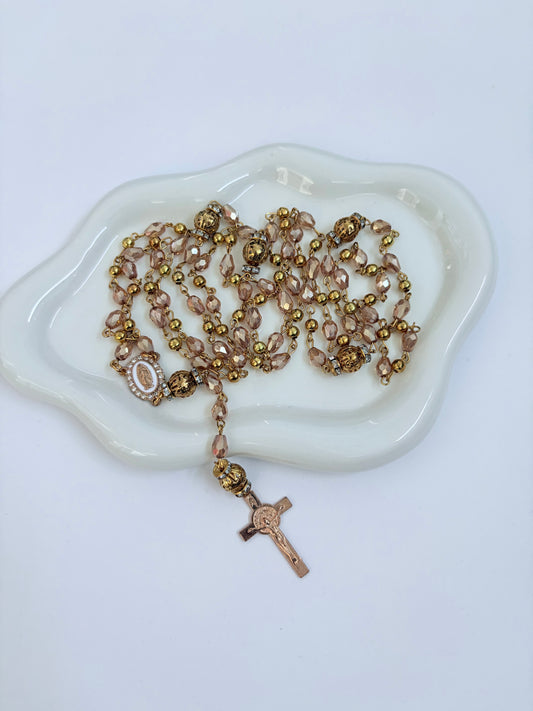 Corazón de Bonita "Perla de Luz" Rosary